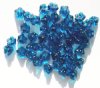 50 7mm Transparent Dark Aqua Bell Flower Beads